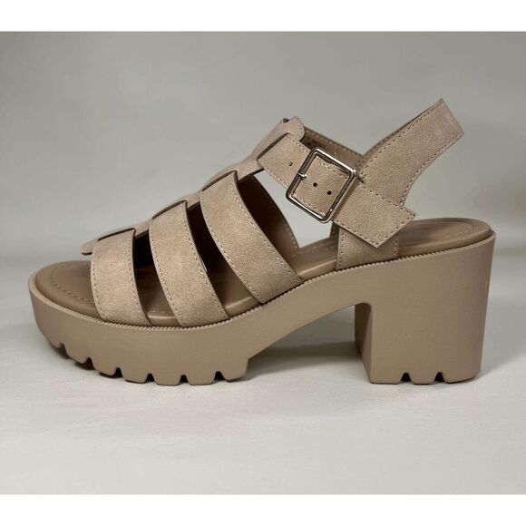 Sun + Stone Daisee Women's Platform Block Heels - Sand Smooth 7.5M - Picture 5 of 10